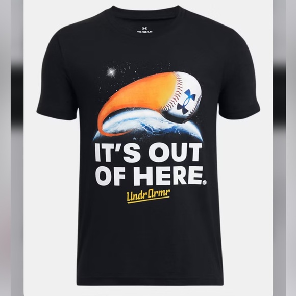 Under Armour Youth Graphic T-Shirt “It’s Out of Here” Black Size XL - Picture 1 of 4